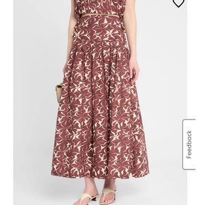 Vanessa Bruno Elysee Pleated Abstract-Print Maxi Skirt, Size: 36